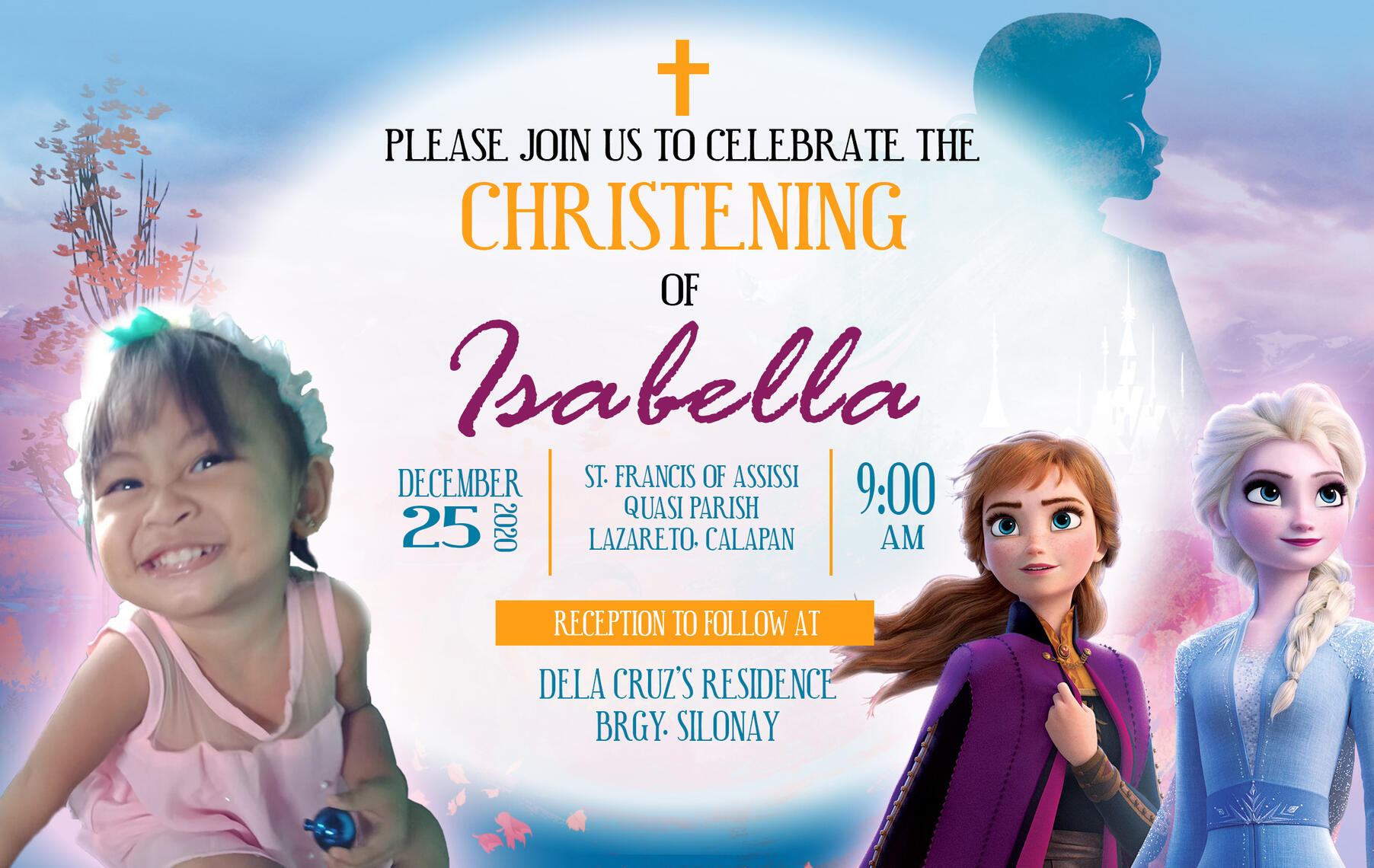 Frozen Themed Birthday Invitation for Niece