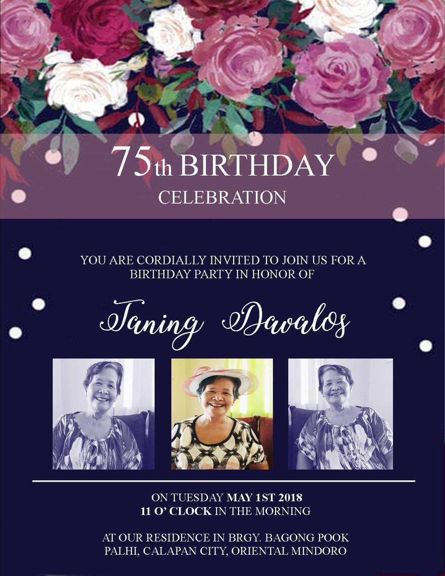 Birthday Invitation for Elderly